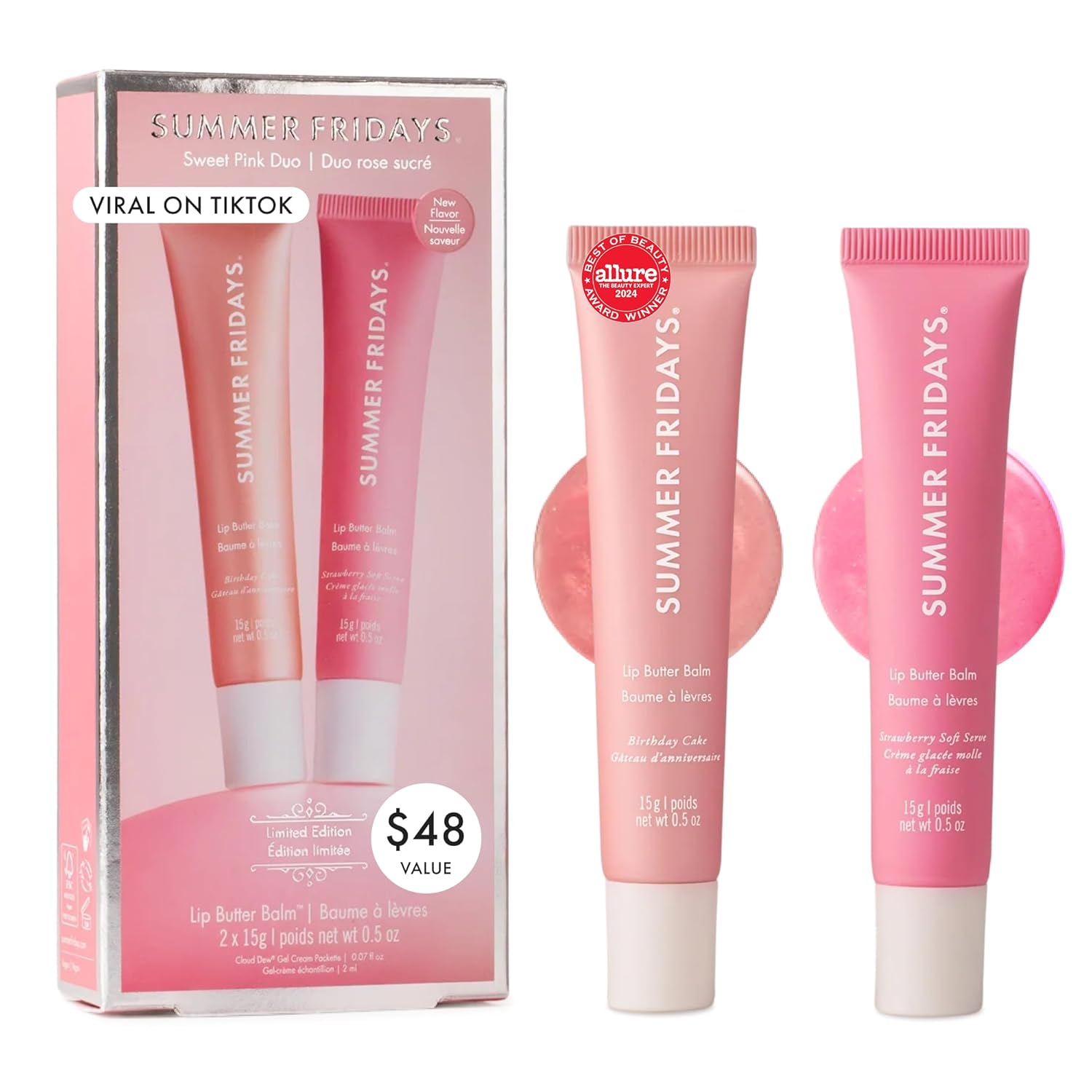 Summer Fridays Sweet Pink Lip Butter Balm Duo
