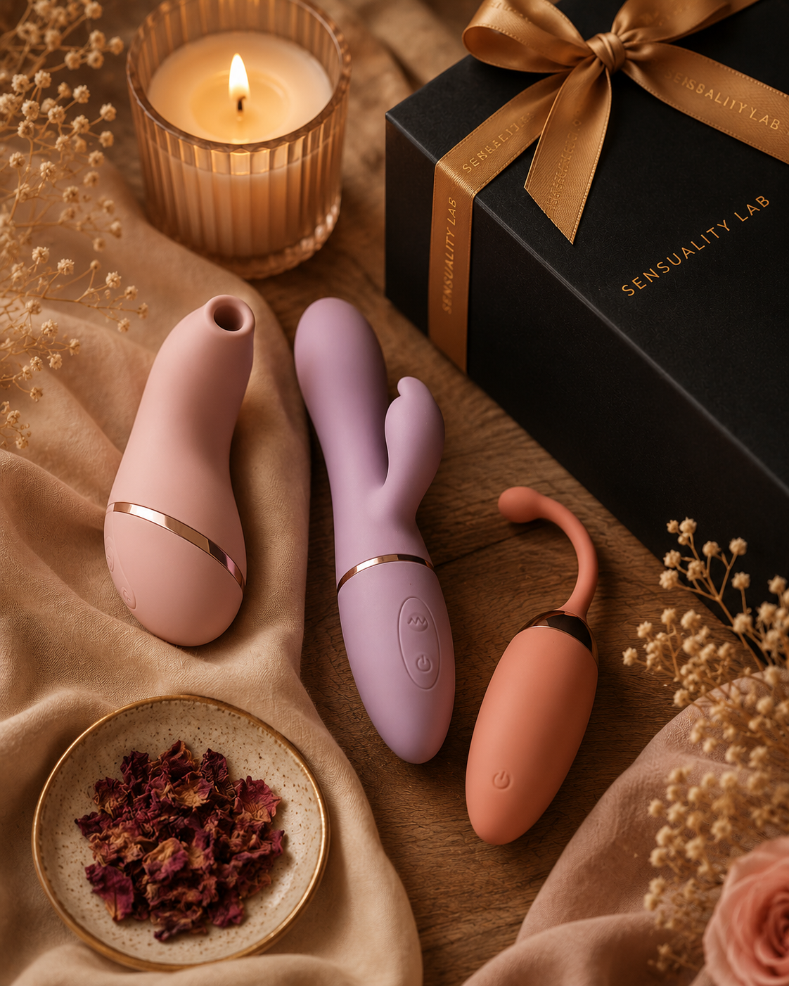 Calm, approachable imagery for a review page of personal wellness products for women