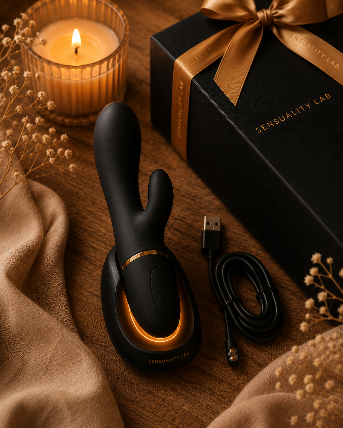 Clean imagery for a review page of rechargeable personal wellness products