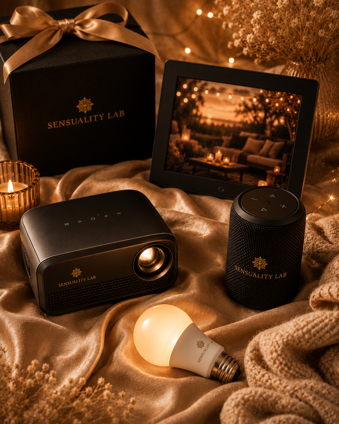 Elegant romantic gift styling for tech gifts for couples that support shared rituals