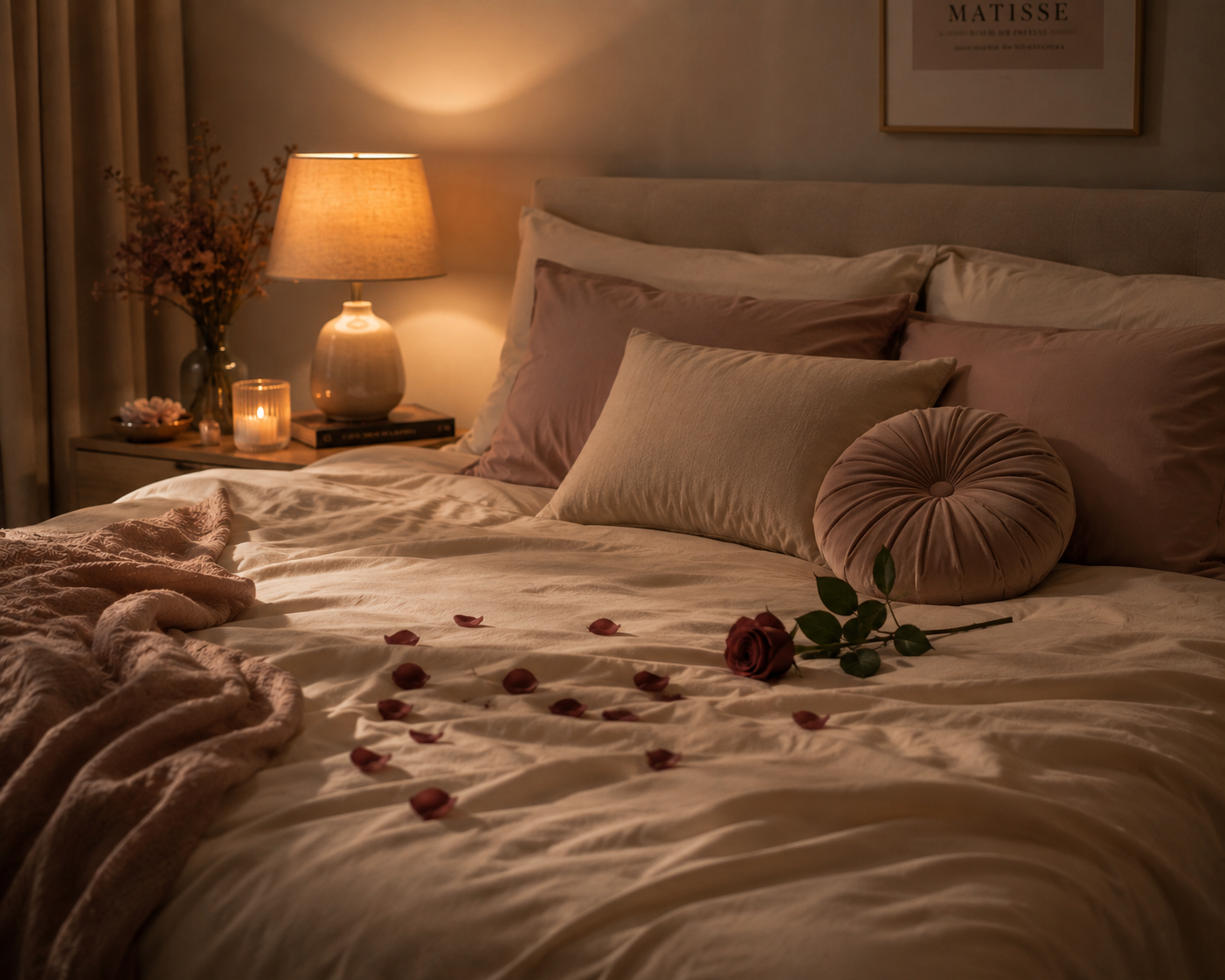 Warm, romantic imagery for a guide to honeymoon lingerie and loungewear packing